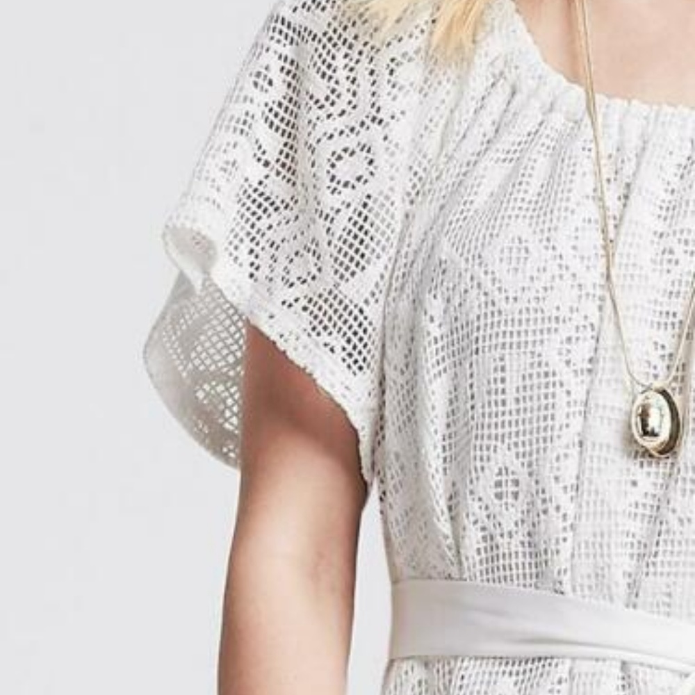 Banana Republic White July Lace Dress $130 Medium - Picture 6 of 6